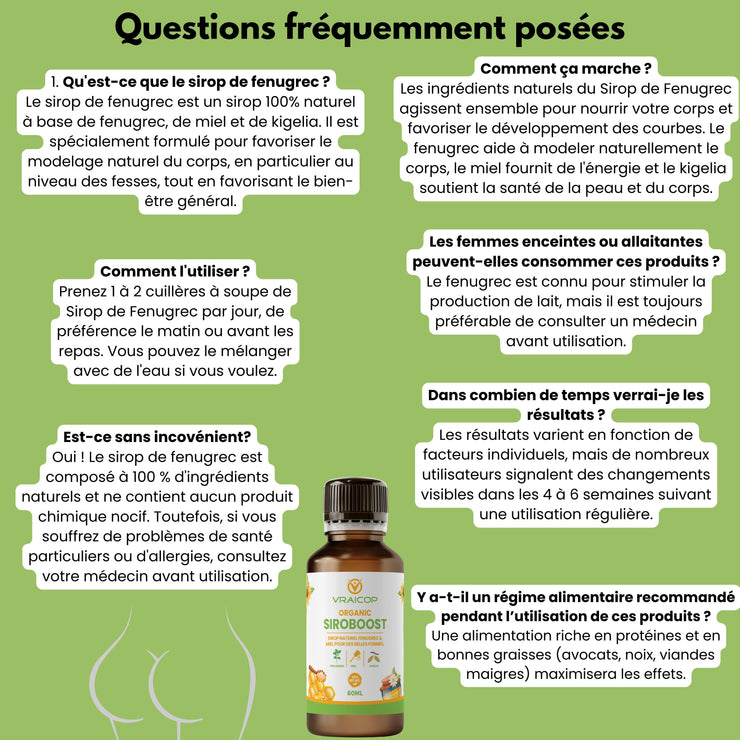 Sirop de fenugrec pour des belles formes Vraicop 
